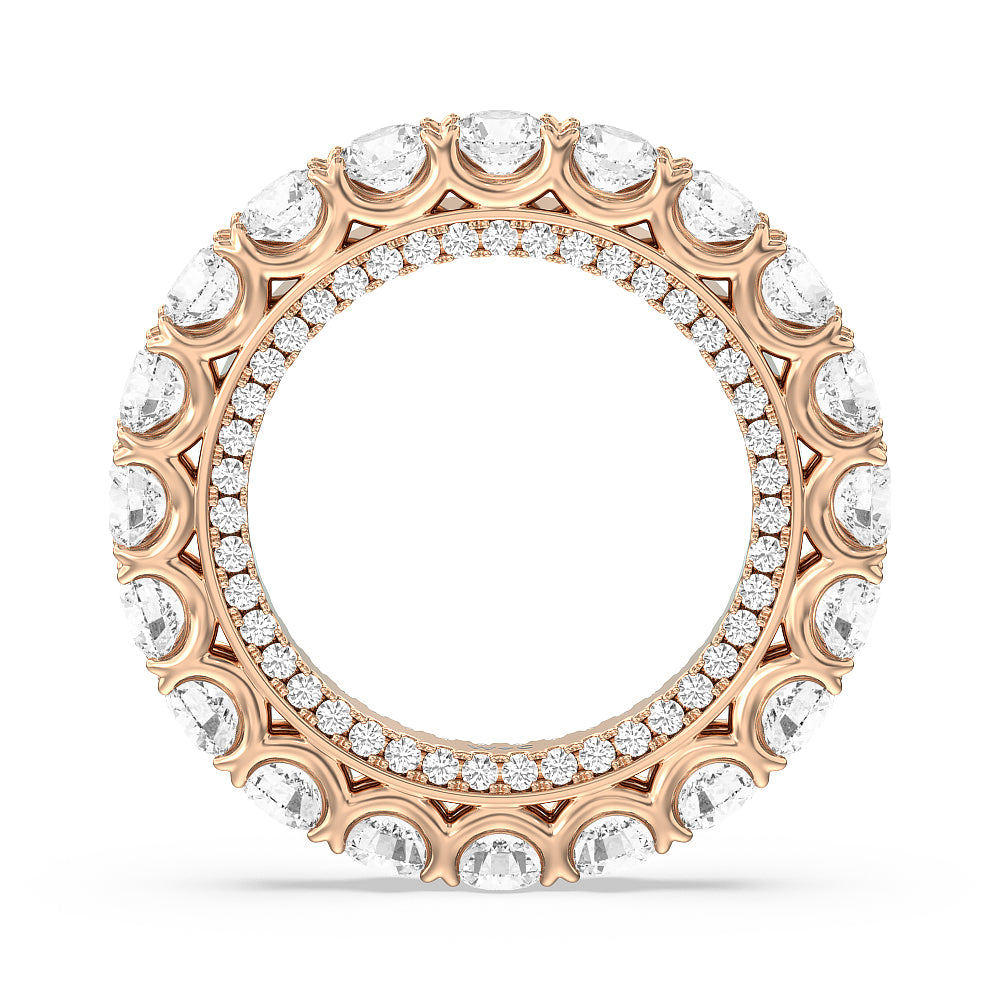 Round Split Prong Studded Eternity Ring with 18KT Rose Gold / Natural / 5 3/4 Cut Diamond in 14KT Rose Gold / Natural / 5 3/4 view 2
