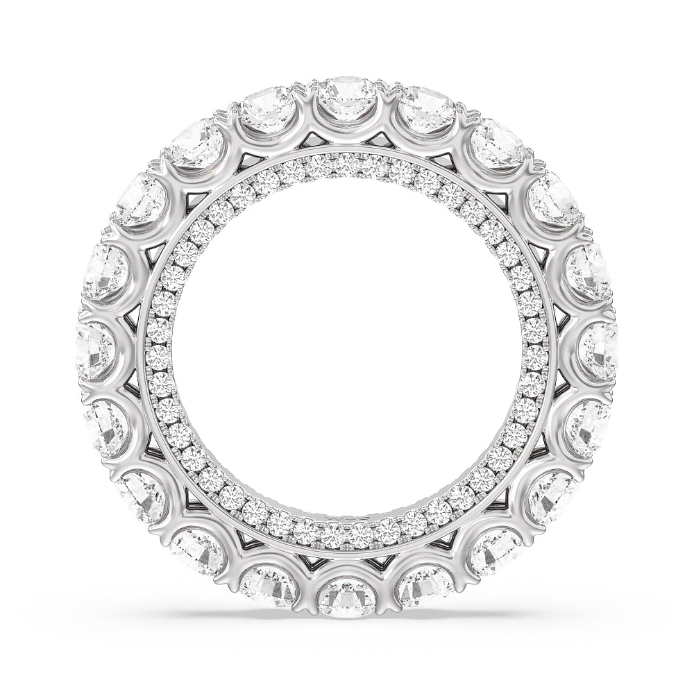 Round Split Prong Studded Eternity Ring with Platinum / Natural / 5 3/4 Cut Diamond in 14KT Platinum / Natural / 5 3/4 view 2
