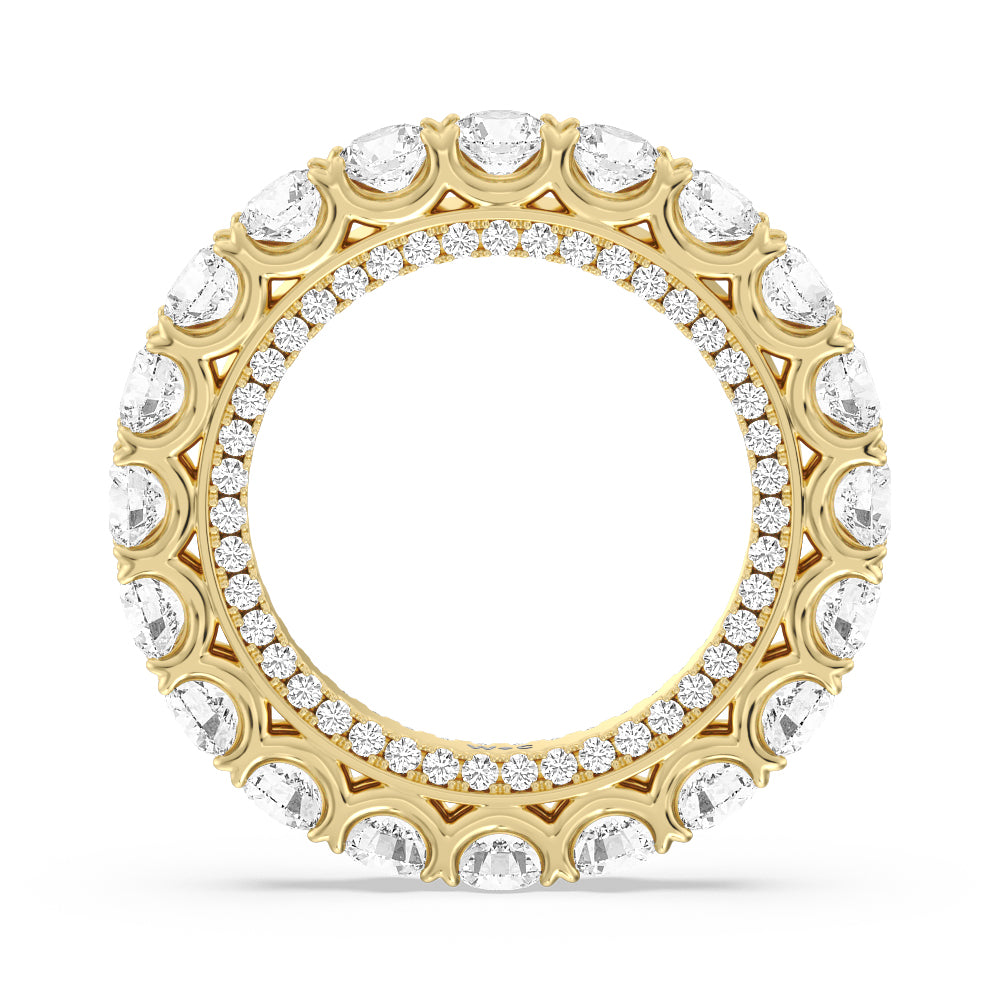 Round Split Prong Studded Eternity Ring with 18KT Yellow Gold / Natural / 5 3/4 Cut Diamond in 14KT Yellow Gold / Natural / 5 3/4 view 2
