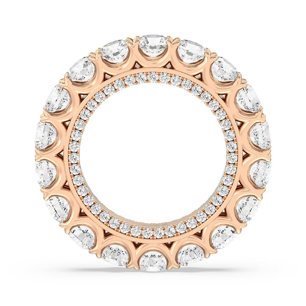 Round Split Prong Studded Eternity Ring with 18KT Rose Gold / Natural / 7 1/4 Cut Diamond in 14KT Rose Gold / Natural / 7 1/4 view 2
