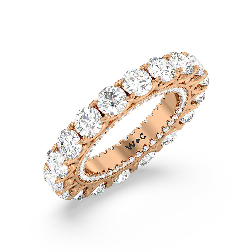 Round Split Prong Studded Eternity Ring with 18KT Rose Gold / Natural / 7 1/4 Cut Diamond in 14KT Rose Gold / Natural / 7 1/4 view 3
