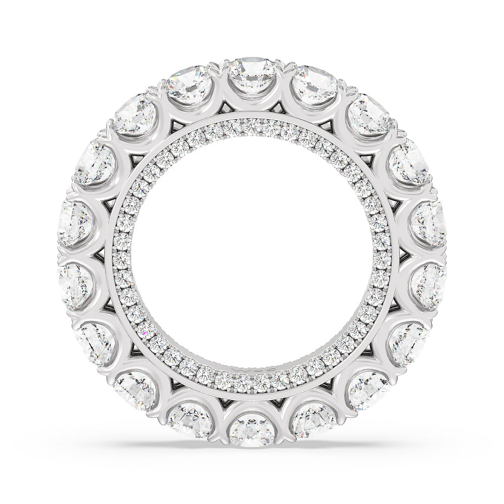Round Split Prong Studded Eternity Ring with Platinum / Natural / 7 1/4 Cut Diamond in 14KT Platinum / Natural / 7 1/4 view 2
