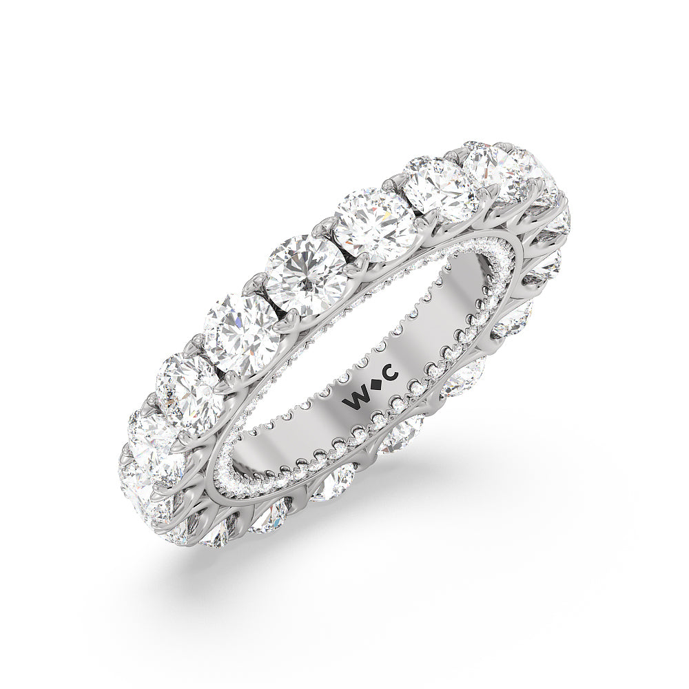 Round Split Prong Studded Eternity Ring with Platinum / Natural / 7 1/4 Cut Diamond in 14KT Platinum / Natural / 7 1/4 view 3
