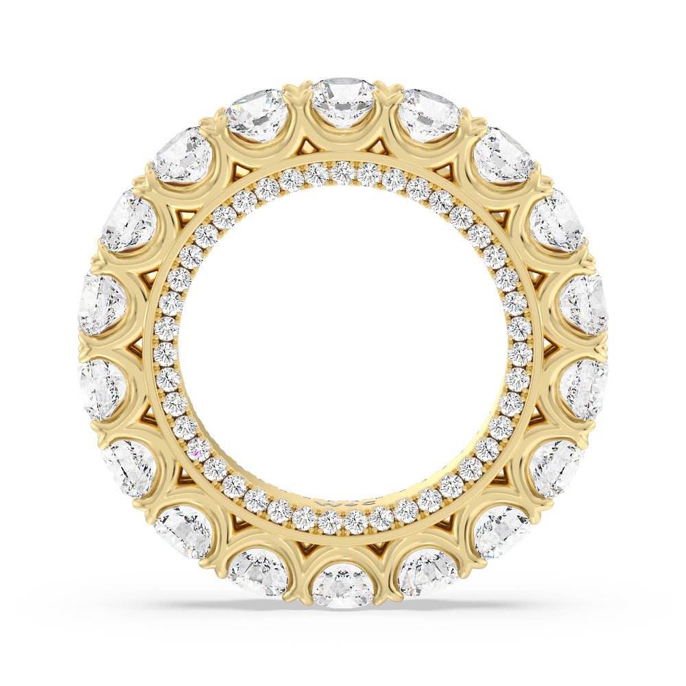 Round Split Prong Studded Eternity Ring with 18KT Yellow Gold / Natural / 7 1/4 Cut Diamond in 14KT Yellow Gold / Natural / 7 1/4 view 2
