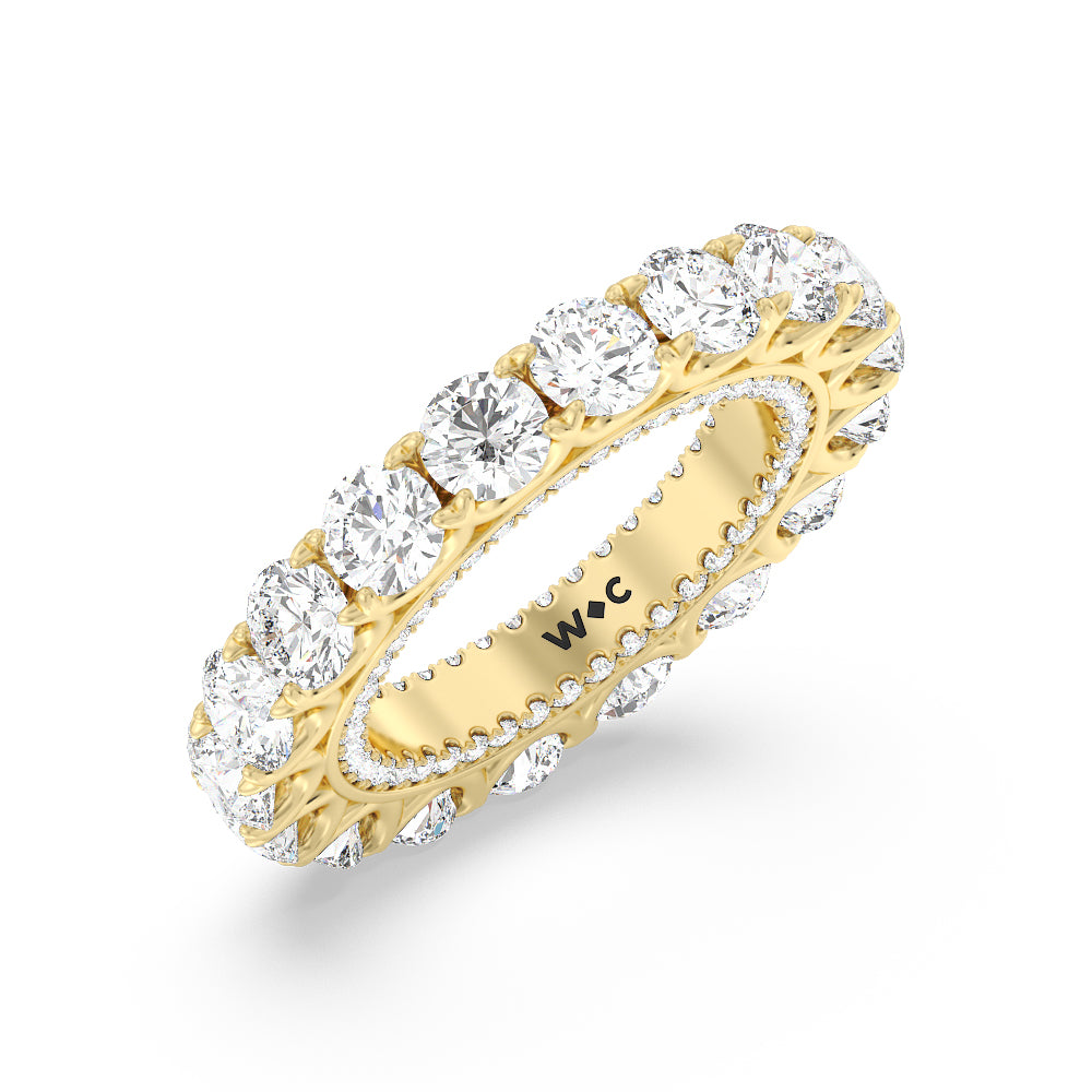 Round Split Prong Studded Eternity Ring with 18KT Yellow Gold / Natural / 7 1/4 Cut Diamond in 14KT Yellow Gold / Natural / 7 1/4 view 3
