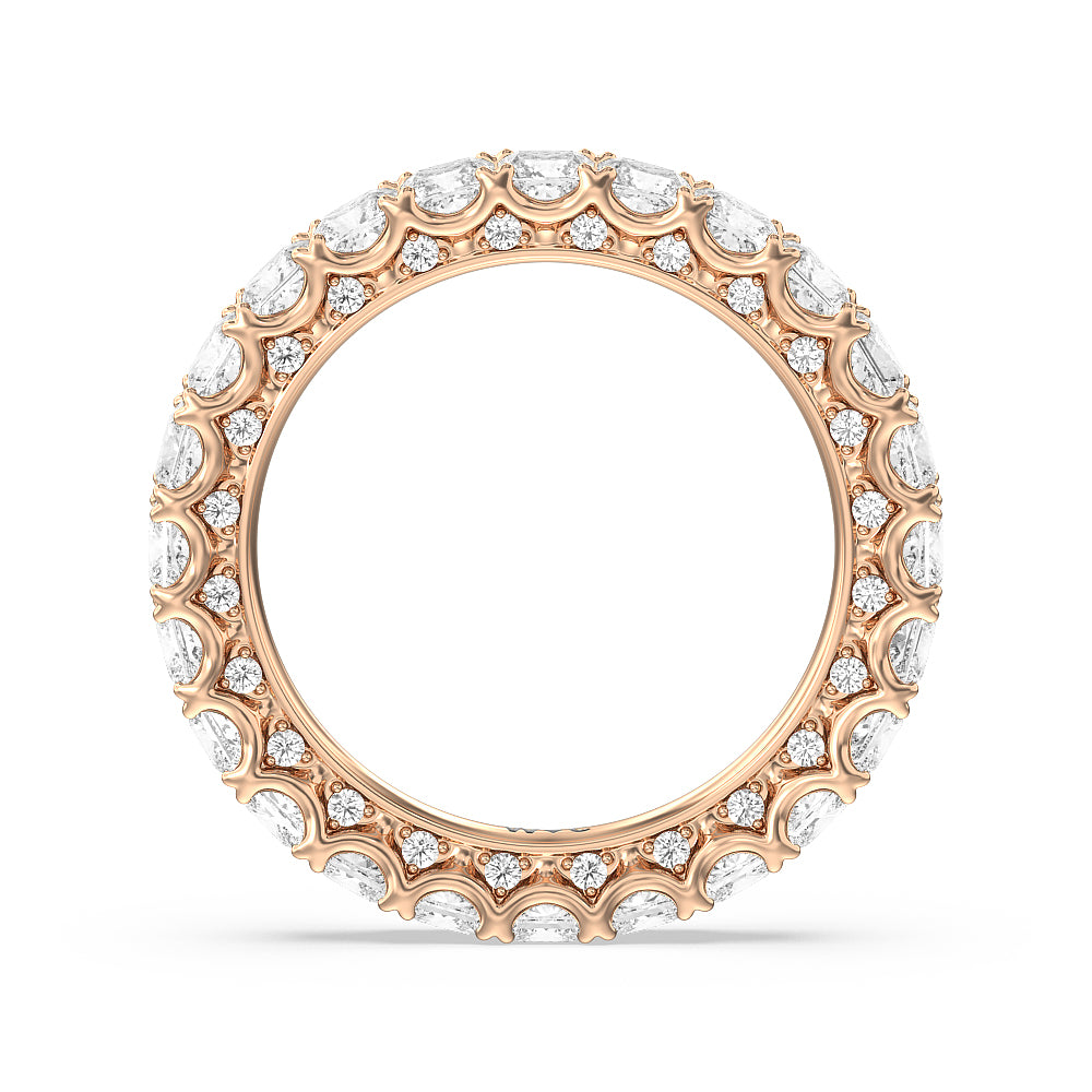Princess Split Prong Studded Eternity Ring with 18KT Rose Gold / Natural / 4 1/5 Cut Diamond in 14KT Rose Gold / Natural / 4 1/5 view 2
