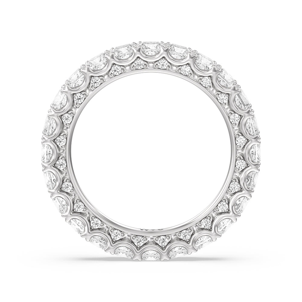 Princess Split Prong Studded Eternity Ring with Platinum / Natural / 4 1/5 Cut Diamond in 14KT Platinum / Natural / 4 1/5 view 2
