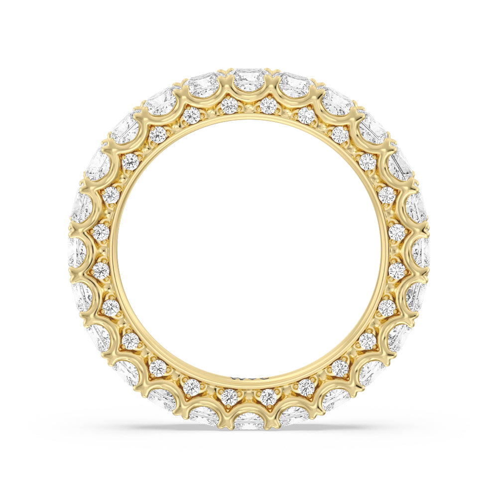 Princess Split Prong Studded Eternity Ring with 18KT Yellow Gold / Natural / 4 1/5 Cut Diamond in 14KT Yellow Gold / Natural / 4 1/5 view 2
