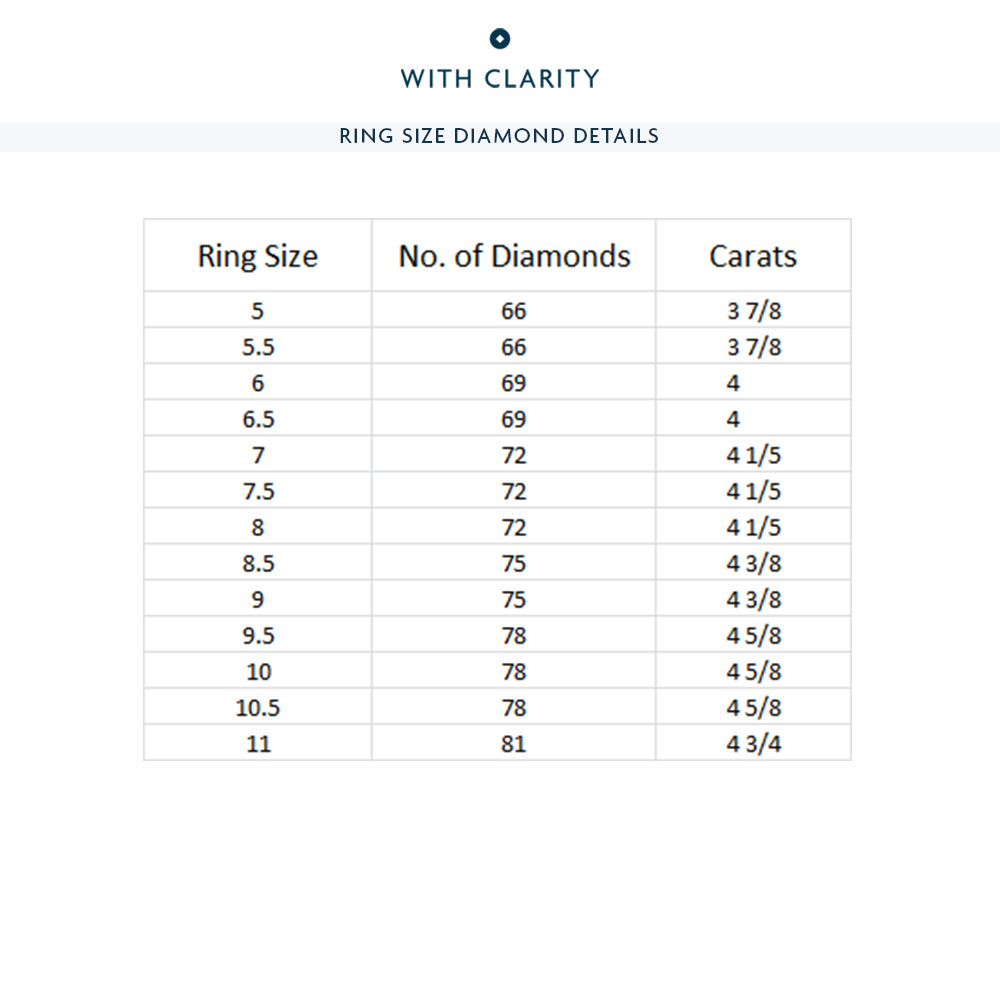 Princess Split Prong Studded Eternity Ring with Platinum / Natural / 4 1/5 Cut Diamond in 14KT Platinum / Natural / 4 1/5 view 4
