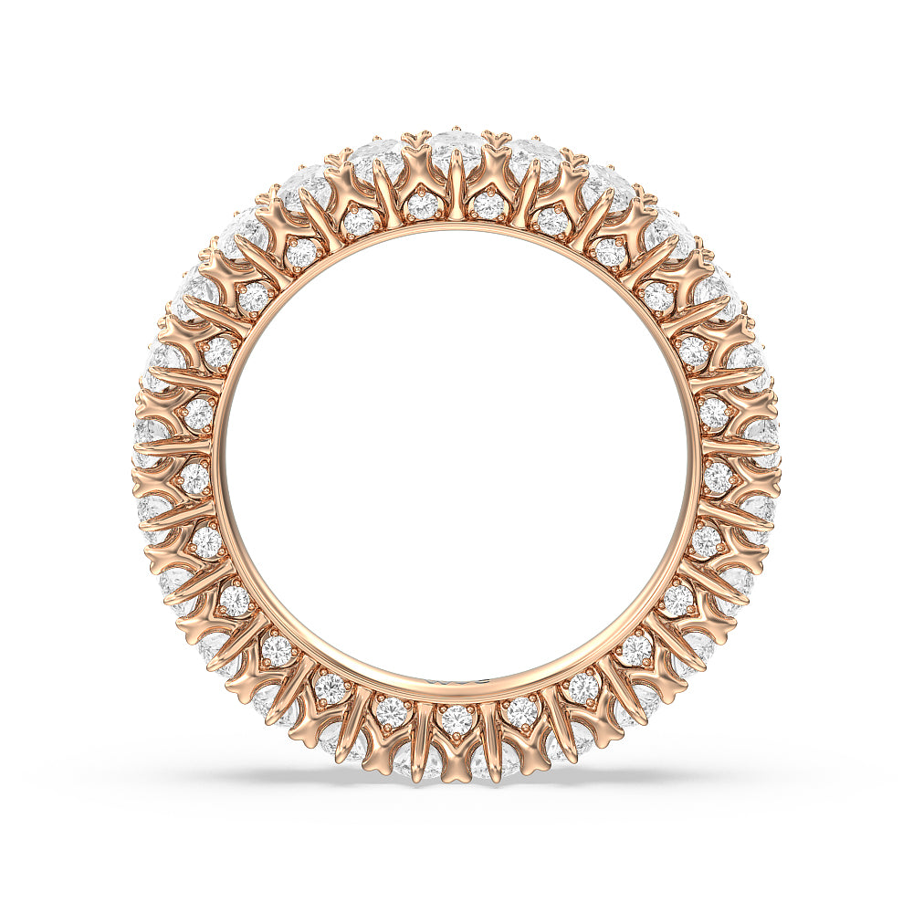 Marquise Split Prong Studded Eternity  Ring with 18KT Rose Gold / Natural / 4 1/4 Cut Diamond in 14KT Rose Gold / Natural / 4 1/4 view 2
