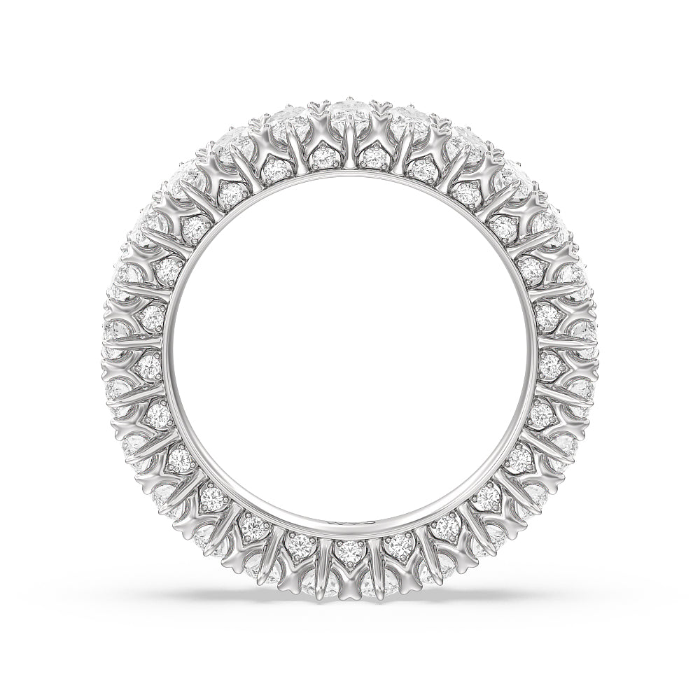Marquise Split Prong Studded Eternity  Ring with Platinum / Natural / 4 1/4 Cut Diamond in 14KT Platinum / Natural / 4 1/4 view 2
