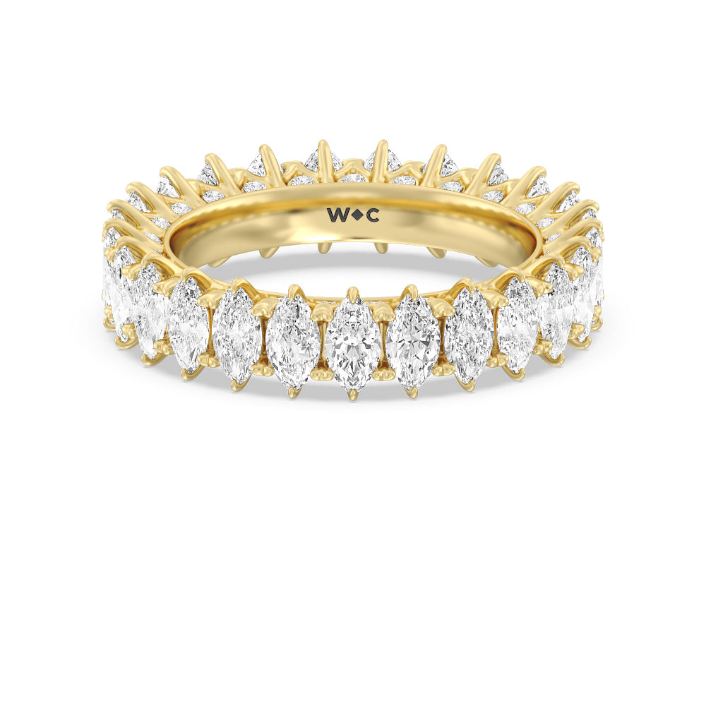 Marquise Split Prong Studded Eternity Ring