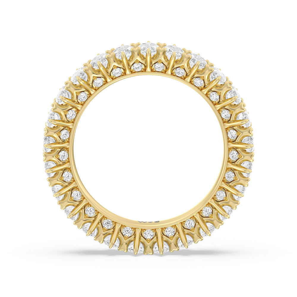 Marquise Split Prong Studded Eternity  Ring with 18KT Yellow Gold / Natural / 4 1/4 Cut Diamond in 14KT Yellow Gold / Natural / 4 1/4 view 2
