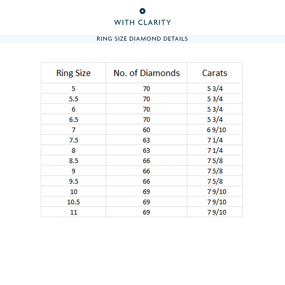 Princess Split Prong Studded Eternity Ring Size 6.5 with Platinum / Lab / 6 9/10 Cut Diamond in 14KT Platinum / Lab / 6 9/10 view 4
