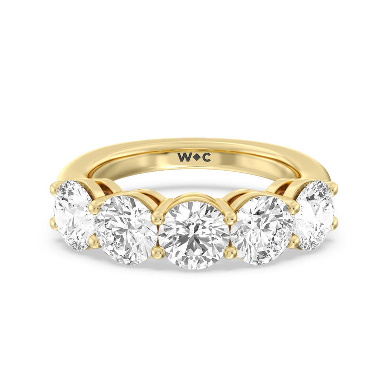 Five Stone Round Diamond Anniversary Ring