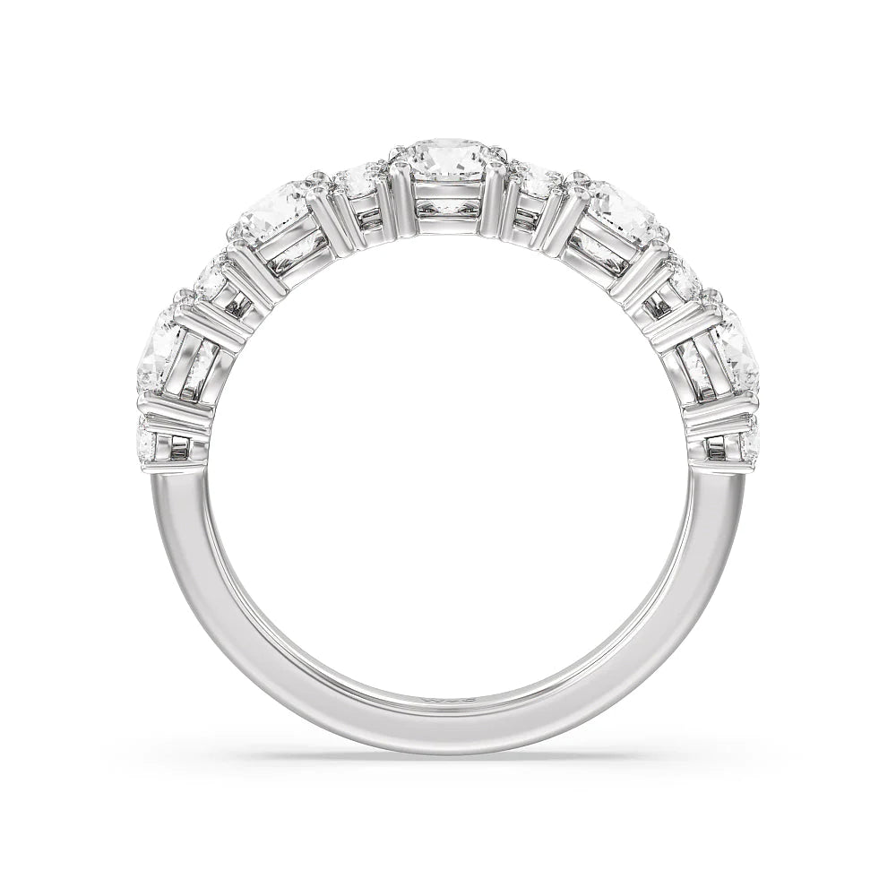 Round Station Anniversary Ring (E+ VS+) with Platinum / Lab / 2 Cut Diamond in 14KT Platinum / Lab / 2 view 4
