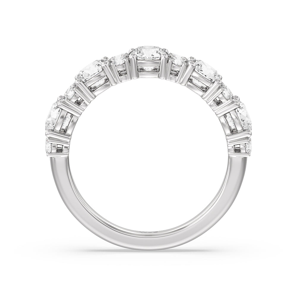Round Station Anniversary Ring (F/G SI+) with Platinum / Natural / 2 Cut Diamond in 14KT Platinum / Natural / 2 view 4
