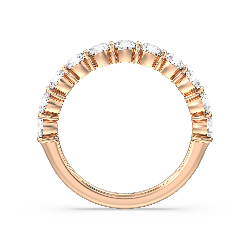 Bar Set Round diamond Anniversary Ring (F/G SI+) with 18KT Rose Gold / Natural / 1 1/2 Cut Diamond in 14KT Rose Gold / Natural / 1 1/2 view 4
