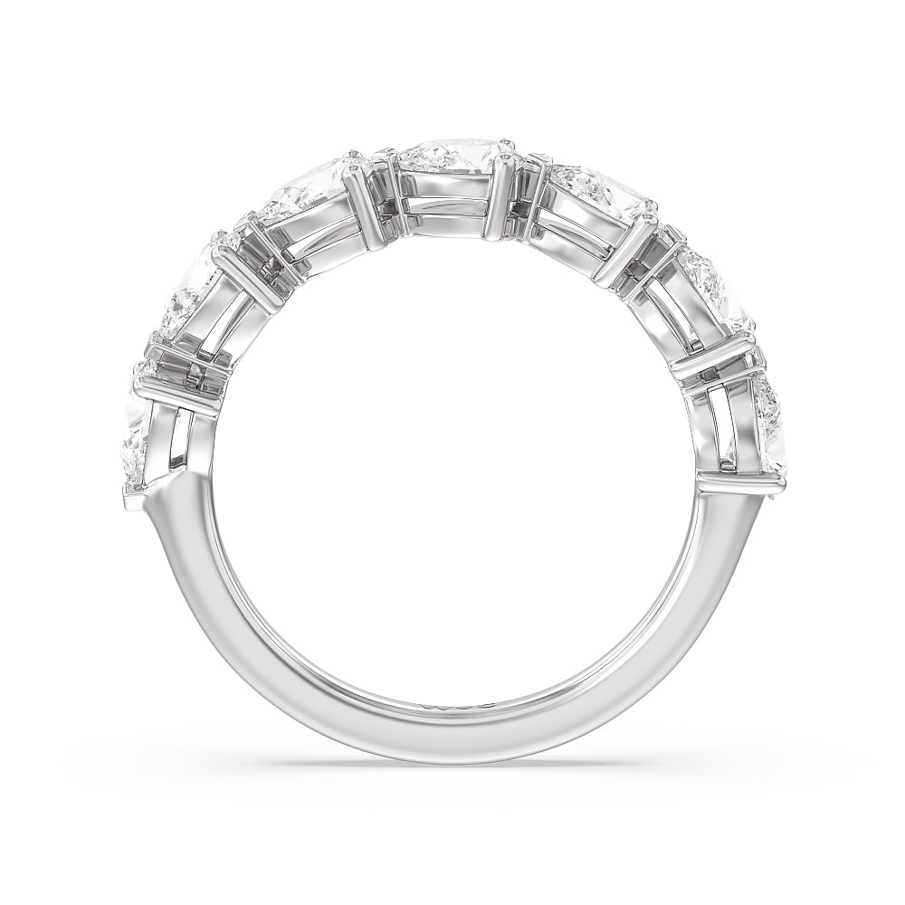 Trailing Pear Diamond Anniversary Ring with Platinum / Natural / 1 1/2 Cut Diamond in 14KT Platinum / Natural / 1 1/2 view 4
