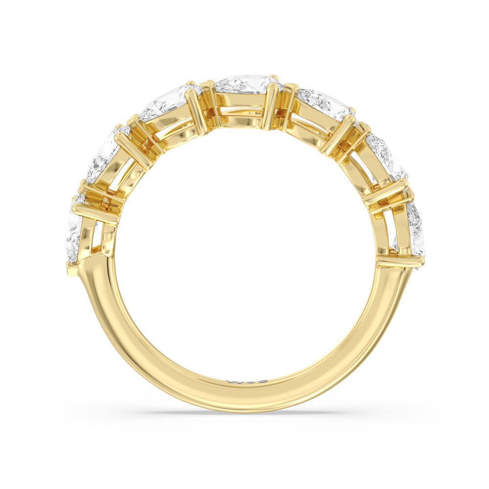 Trailing Pear Diamond Anniversary Ring with 18KT Yellow Gold / Natural / 1 1/2 Cut Diamond in 14KT Yellow Gold / Natural / 1 1/2 view 4

