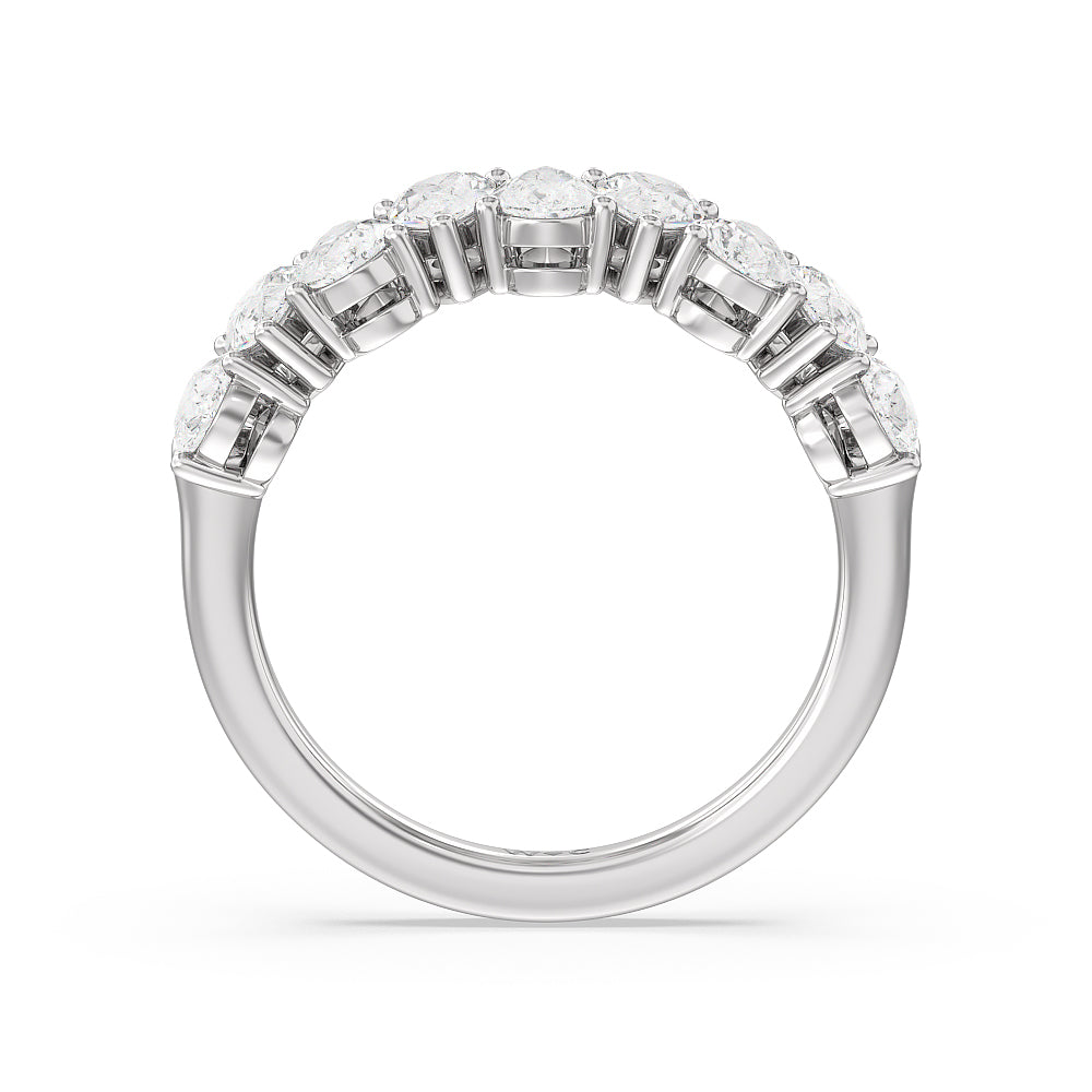 North-South Pear Diamond Anniversary Ring with Platinum / Natural / 2 Cut Diamond in 14KT Platinum / Natural / 2 view 4
