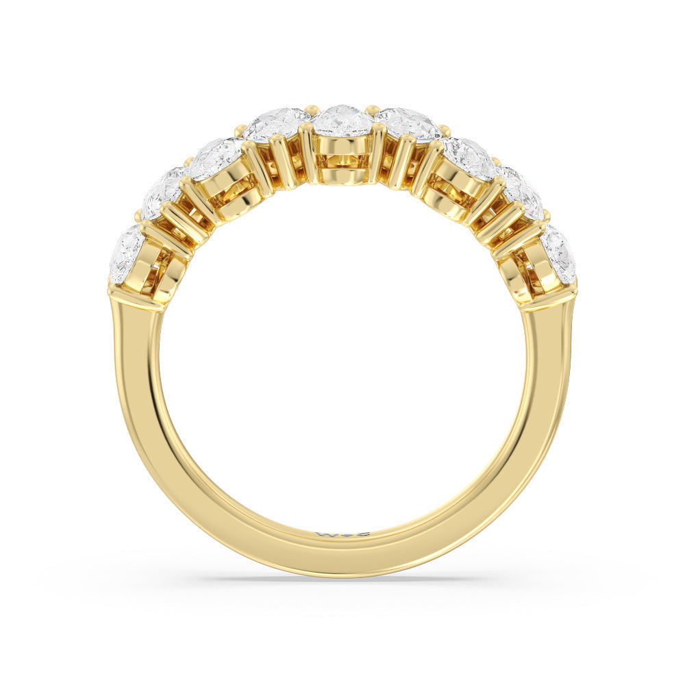 North-South Pear Diamond Anniversary Ring with 18KT Yellow Gold / Natural / 2 Cut Diamond in 14KT Yellow Gold / Natural / 2 view 4

