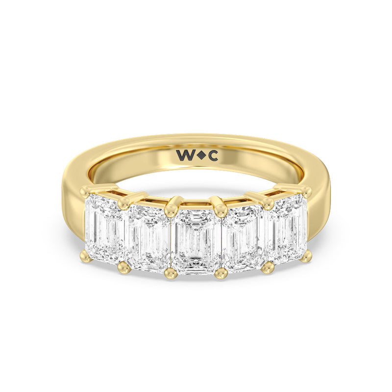 Five Stone Emerald Cut Diamond Ring (E+ VS+)