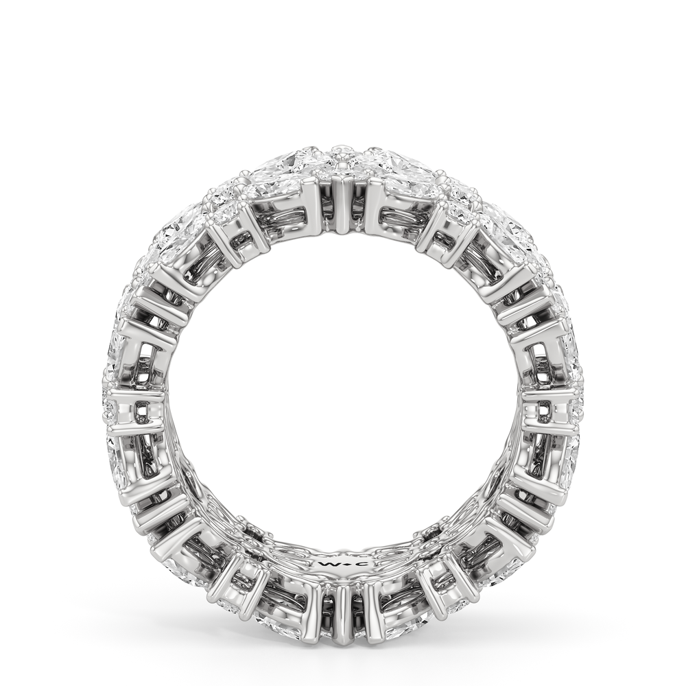 Meadow Eternity Ring with Platinum / Natural / 4 1/4 Cut Diamond in 14KT Platinum / Natural / 4 1/4 view 2
