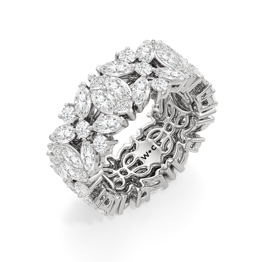 Meadow Eternity Ring with Platinum / Natural / 4 1/4 Cut Diamond in 14KT Platinum / Natural / 4 1/4 view 3
