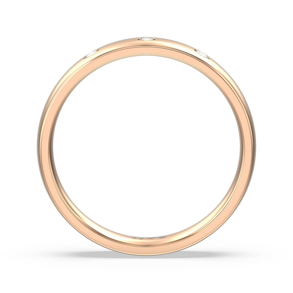 Men's Low Dome Flush Set Diamond Band with 14KT Rose Gold / Lab / 1/10 Cut Diamond in 14KT Rose Gold / Lab / 1/10 view 2
