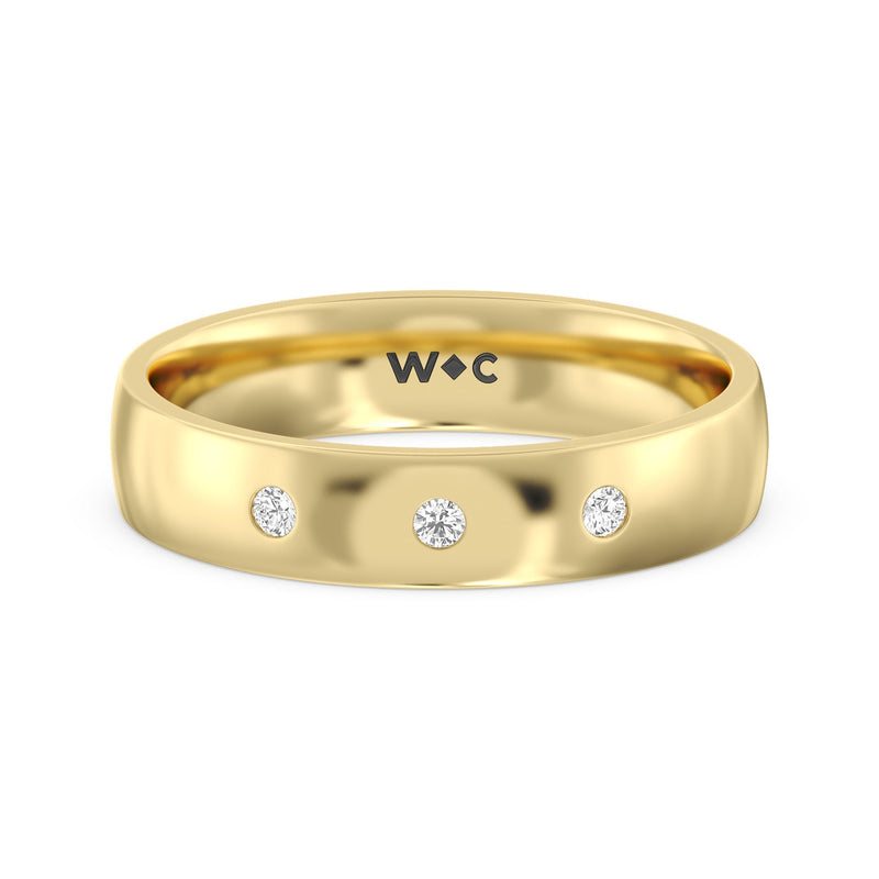 Men's Low Dome Flush Set Diamond Band