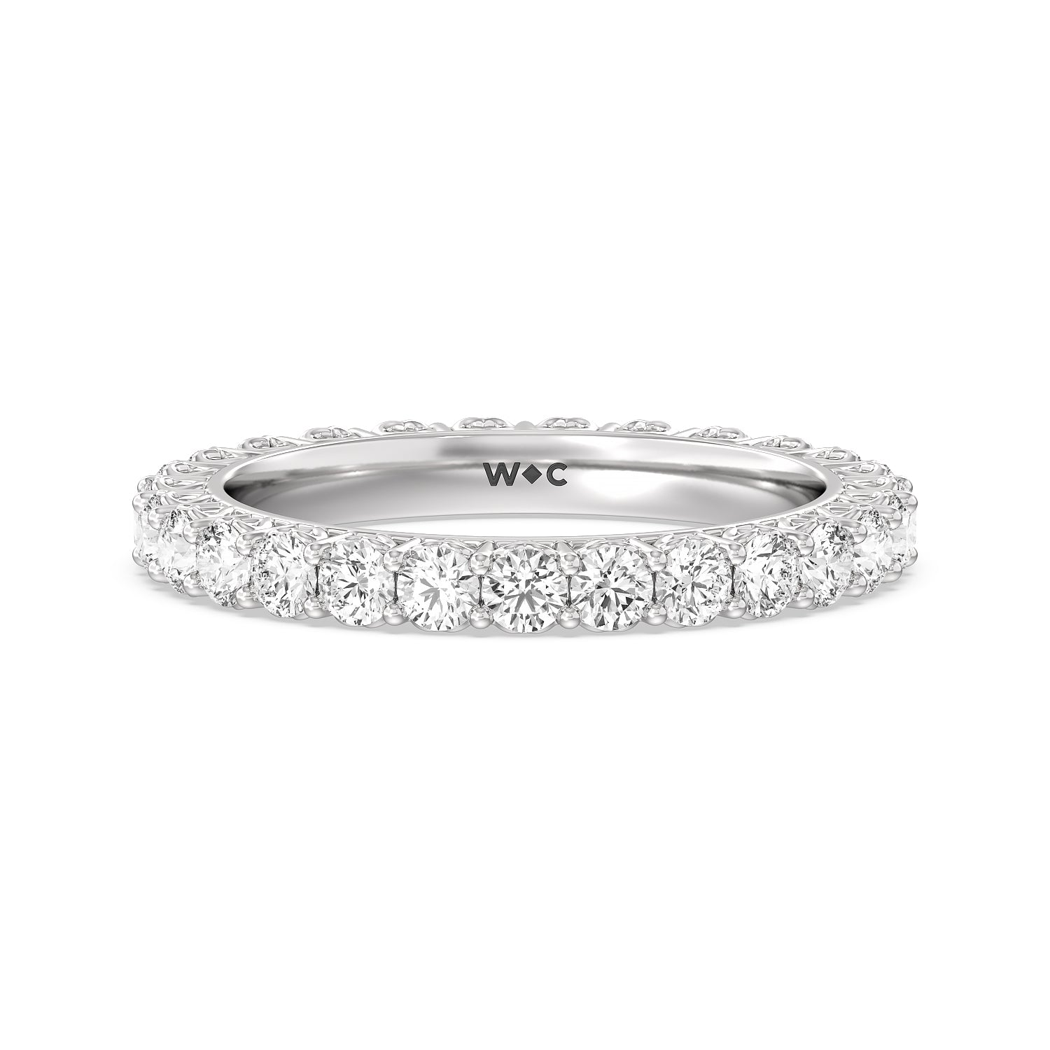 Heart Set Round Diamond Eternity Ring