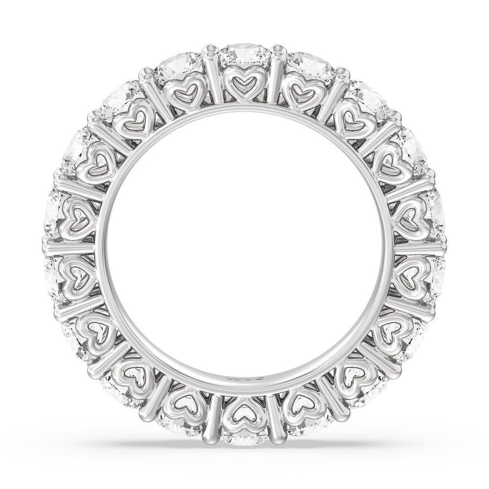 Heart Set Round Diamond Eternity Ring with Platinum / Natural / 4 5/8 Cut Diamond in 14KT Platinum / Natural / 4 5/8 view 2
