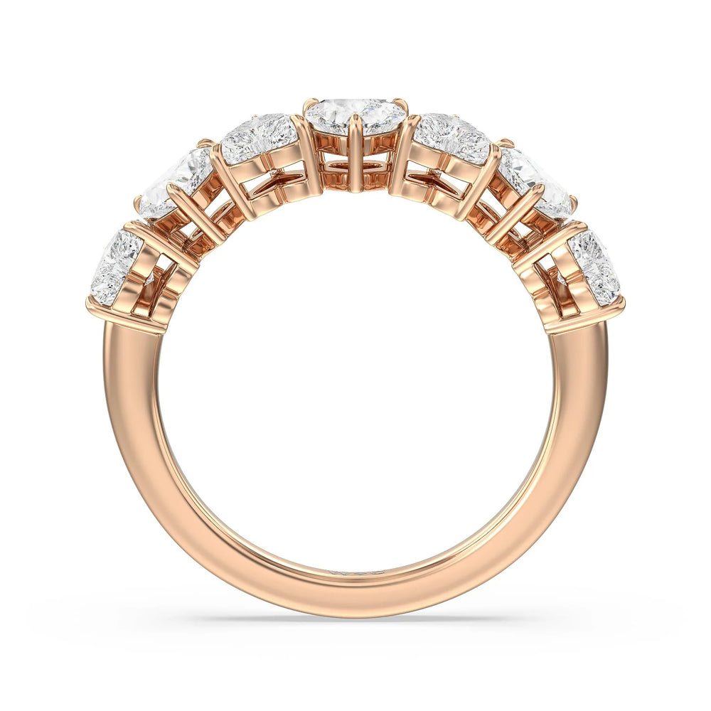 Premium Seven Stone Heart Diamond Anniversary Ring (E+ VS+) – With Clarity