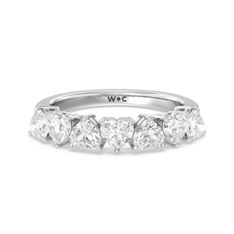 Seven Stone Heart Diamond Anniversary Ring (E+ VS+)