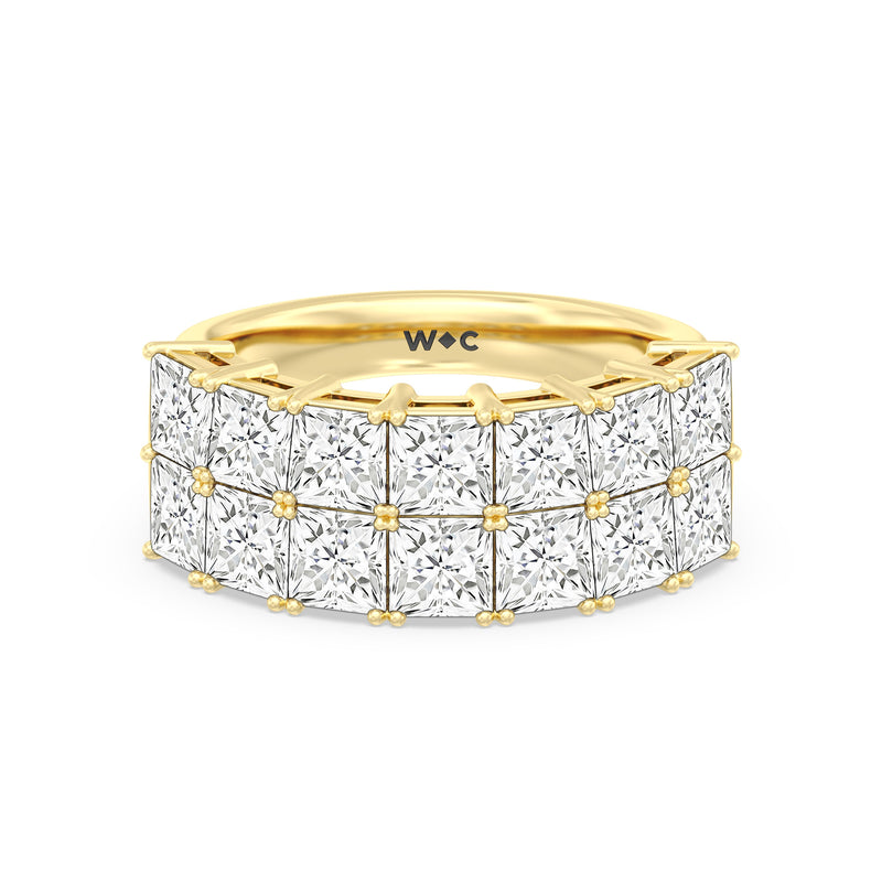 Two Row Princess Cut Anniversary Ring Size 5.75