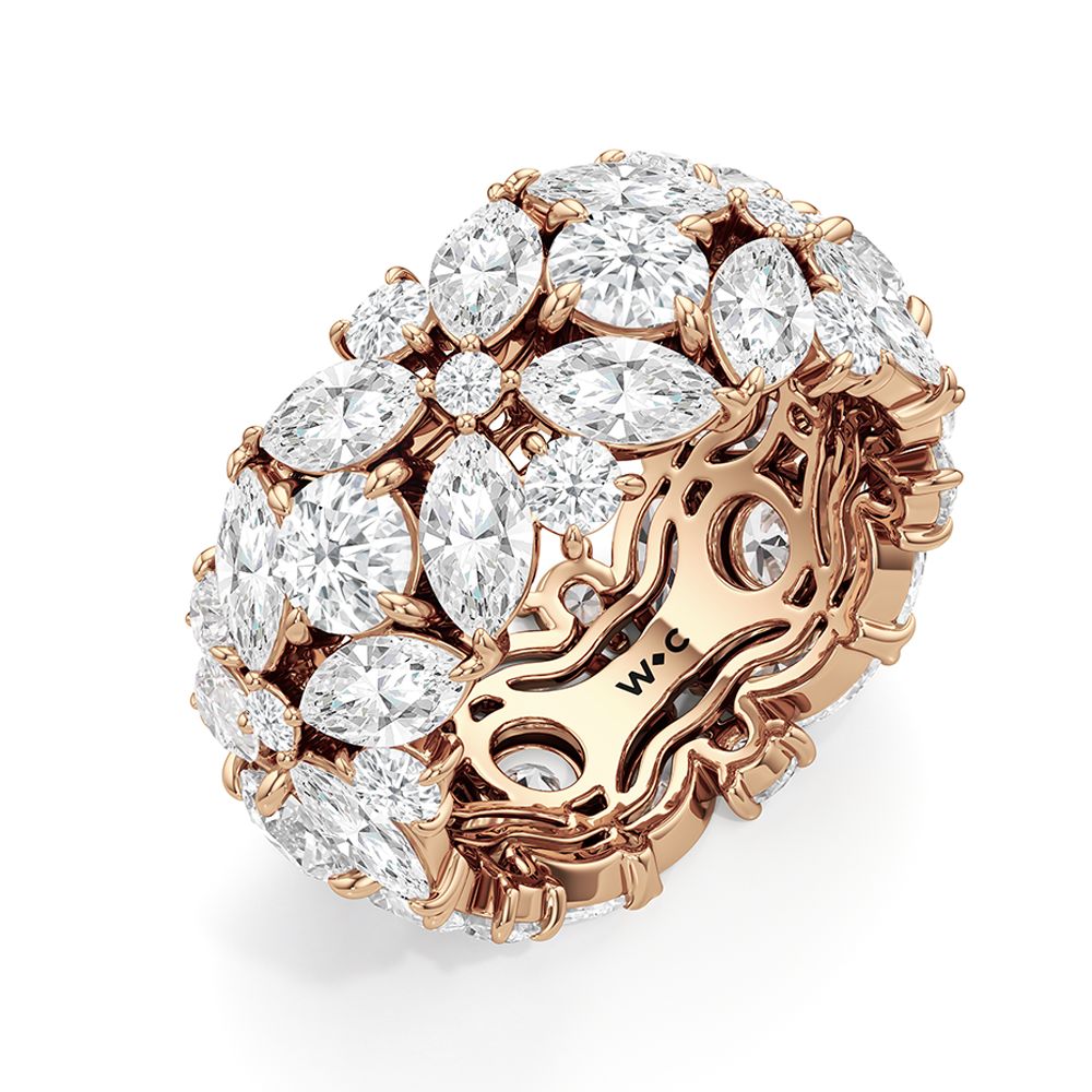 Garden Eternity Ring with 14KT Rose Gold / Lab / 9 1/2 Cut Diamond in 14KT Rose Gold / Lab / 9 1/2 view 3
