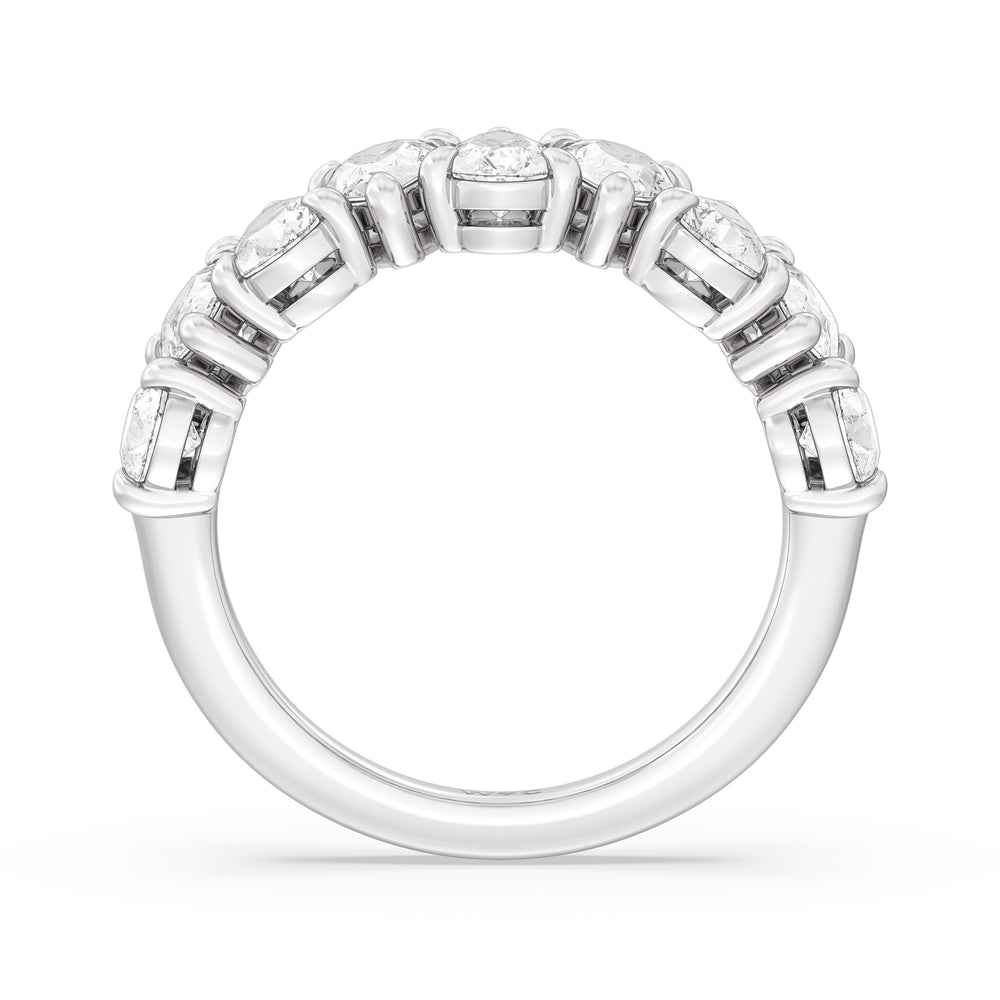 North-South Pear Diamond Anniversary Ring with Platinum / Natural / 3 Cut Diamond in 14KT Platinum / Natural / 3 view 4
