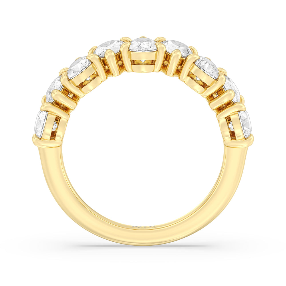 North-South Pear Diamond Anniversary Ring with 18KT Yellow Gold / Natural / 3 Cut Diamond in 14KT Yellow Gold / Natural / 3 view 4
