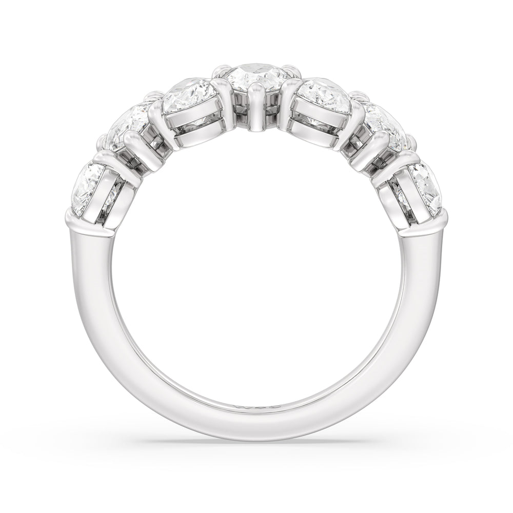 North-South Pear Diamond Anniversary Ring with Platinum / Natural / 4 Cut Diamond in 14KT Platinum / Natural / 4 view 4
