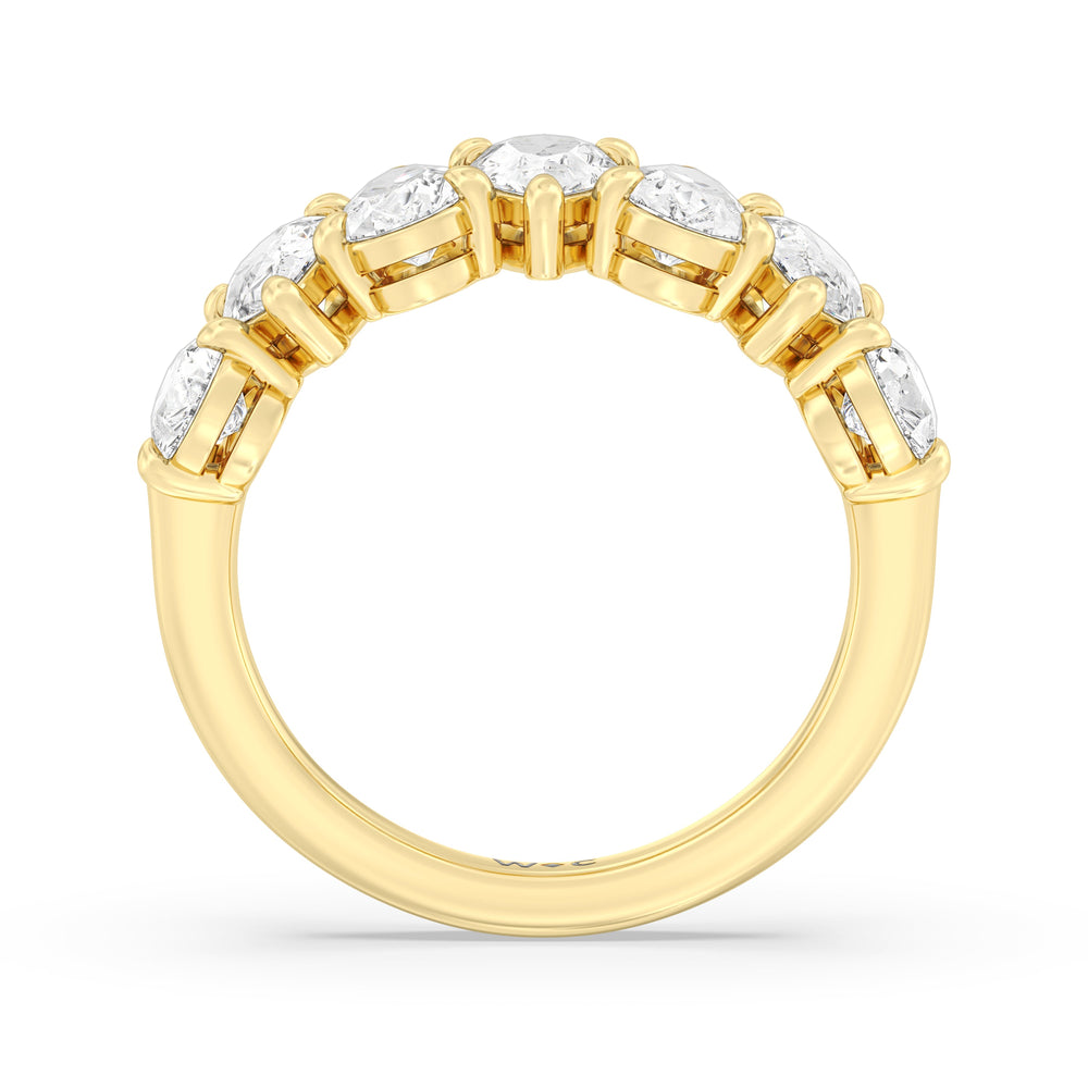 North-South Pear Diamond Anniversary Ring with 18KT Yellow Gold / Natural / 4 Cut Diamond in 14KT Yellow Gold / Natural / 4 view 4
