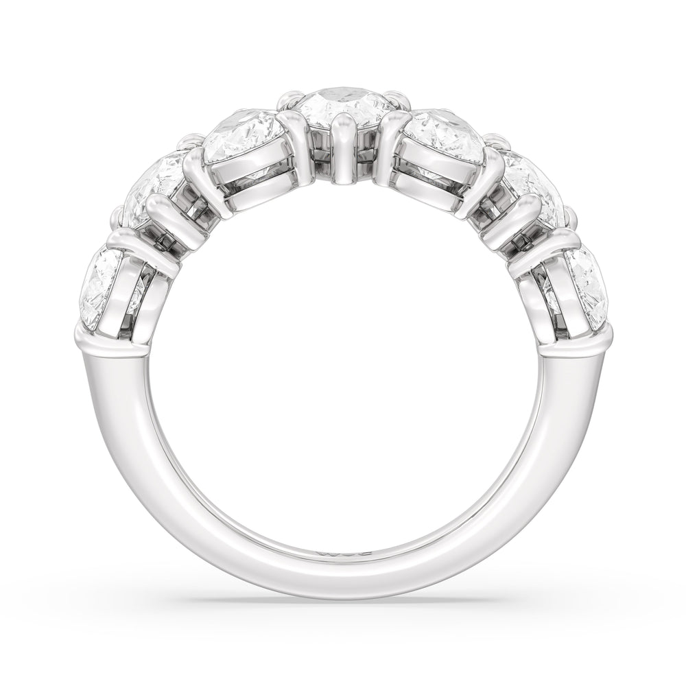 North-South Pear Diamond Anniversary Ring with Platinum / Natural / 4 9/10 Cut Diamond in 14KT Platinum / Natural / 4 9/10 view 4

