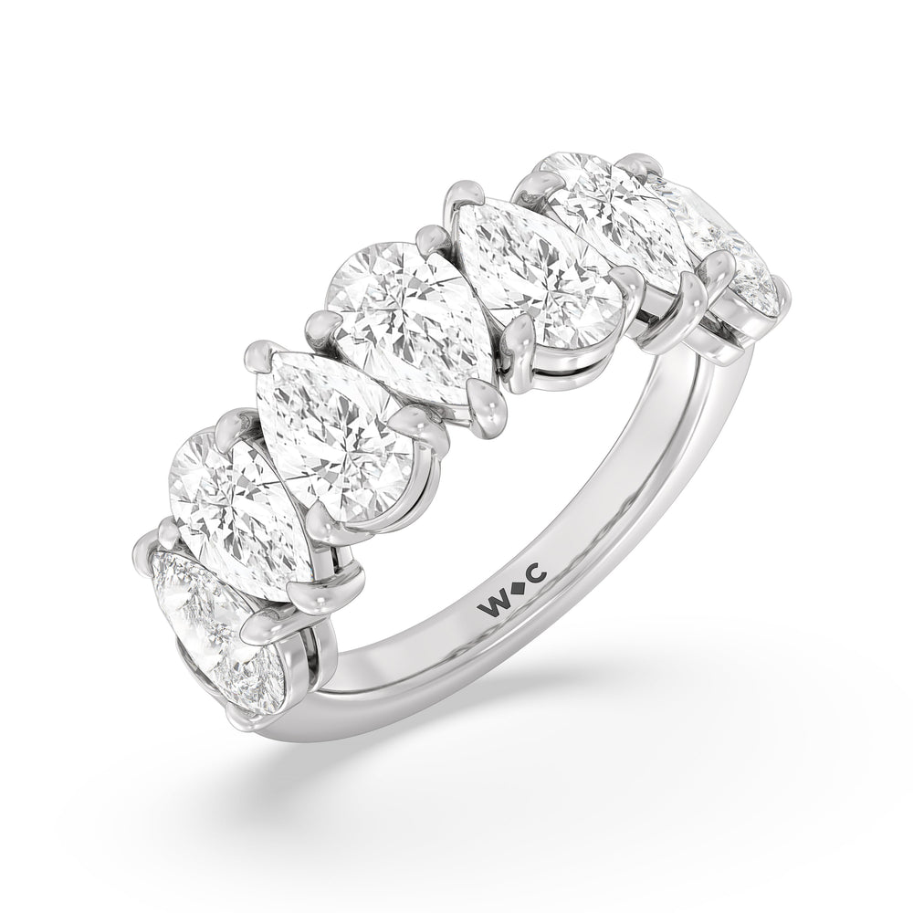 North-South Pear Diamond Anniversary Ring with Platinum / Natural / 4 9/10 Cut Diamond in 14KT Platinum / Natural / 4 9/10 view 5
