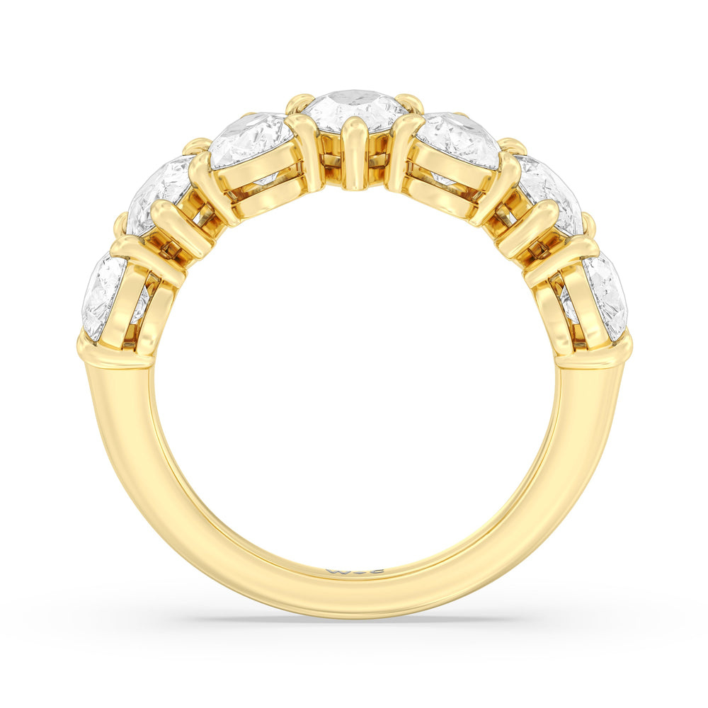 North-South Pear Diamond Anniversary Ring with 18KT Yellow Gold / Natural / 4 9/10 Cut Diamond in 14KT Yellow Gold / Natural / 4 9/10 view 4
