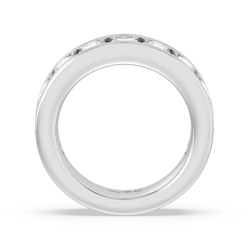Round Brilliant Cut Diamond Channel Set Band (F/G SI+) with Platinum / Natural / 3 Cut Diamond in 14KT Platinum / Natural / 3 view 4
