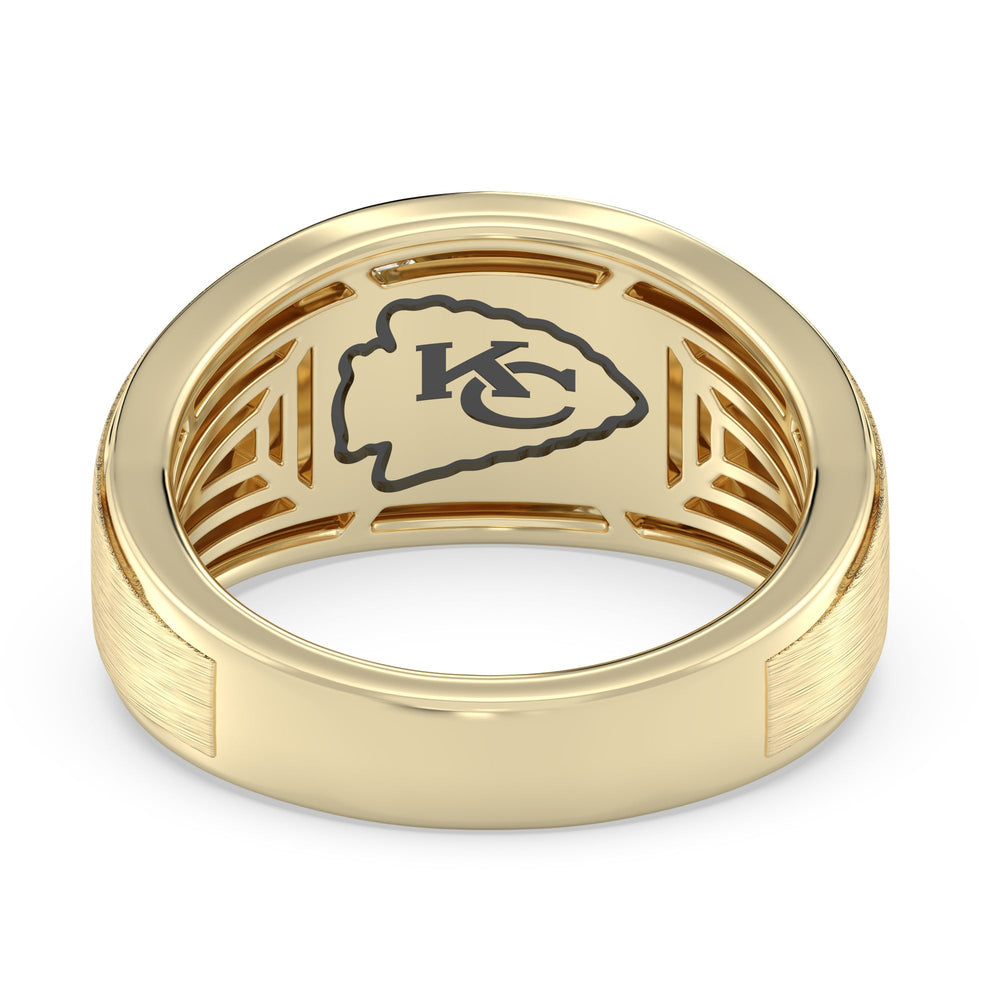 NFL Men's Diamond Band with 18KT Yellow Gold / Natural / Chiefs Cut Diamond in 14KT Yellow Gold / Natural / Chiefs view 2
