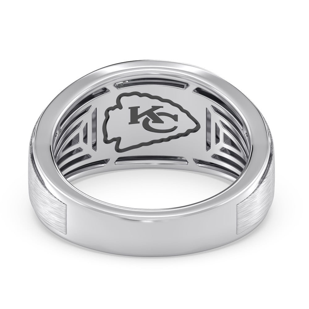 NFL Men's Diamond Band with Platinum / Natural / Chiefs Cut Diamond in 14KT Platinum / Natural / Chiefs view 2
