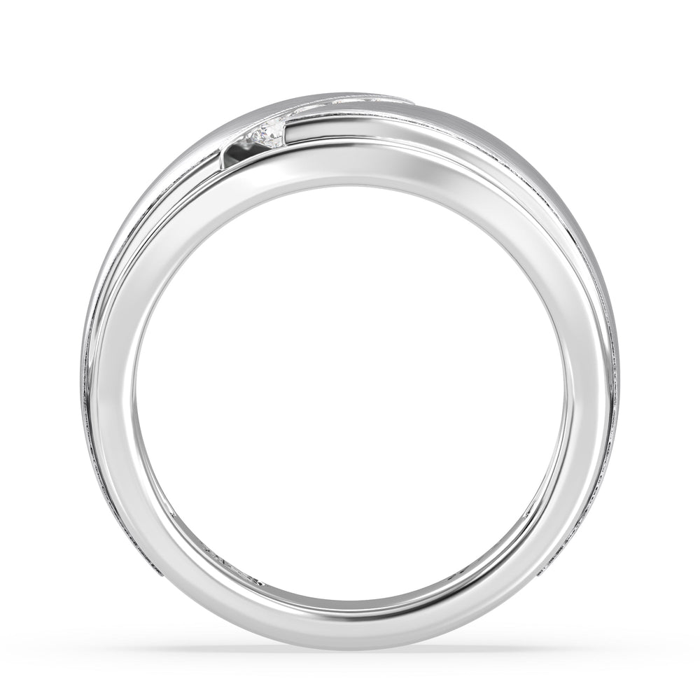 NFL Men's Diamond Band with Platinum / Natural / Chiefs Cut Diamond in 14KT Platinum / Natural / Chiefs view 3

