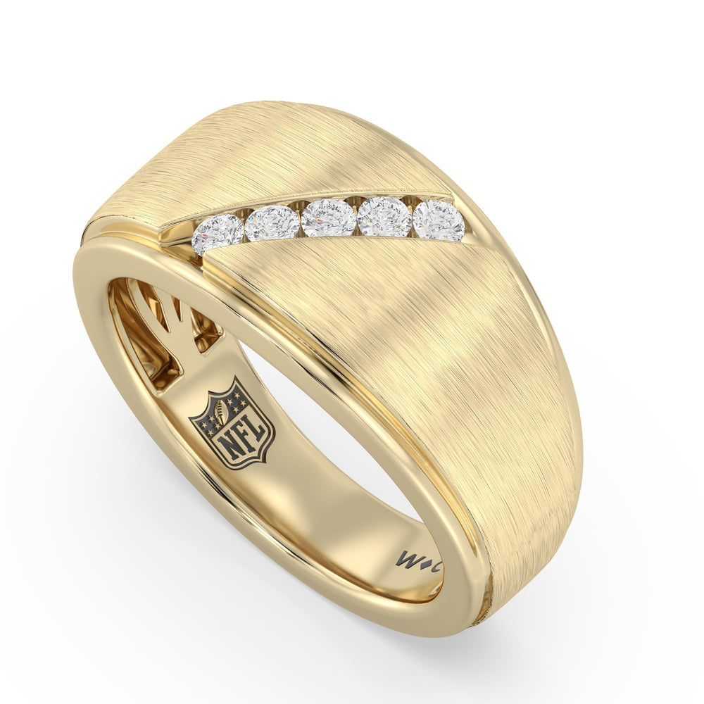 NFL Men's Diamond Band with 18KT Yellow Gold / Natural / Chiefs Cut Diamond in 14KT Yellow Gold / Natural / Chiefs view 4
