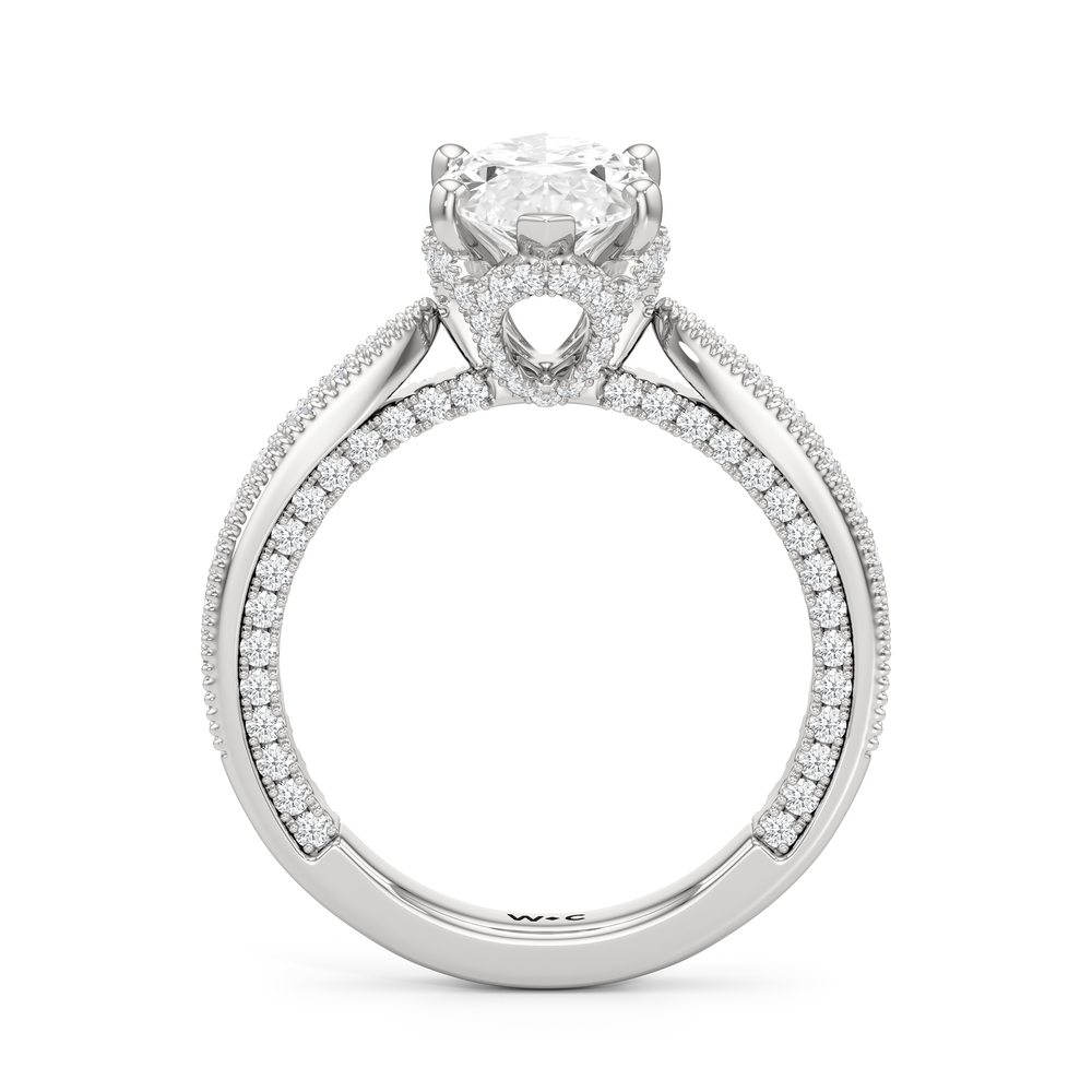 The Chrysler Ring with Marquise Cut Diamond in 14KT Platinum view 3
